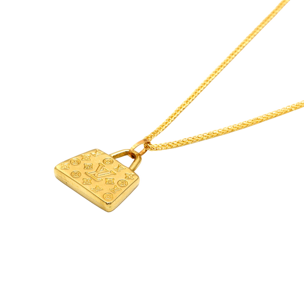 Real Gold GZLV Luxury Bag 2 Side 3D Pendant