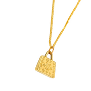 Real Gold GZLV Luxury Bag 2 Side 3D Pendant