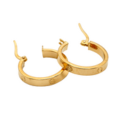 Luxury 18K Real Gold Medium Round Clip-On Earrings – Includes Gift Box