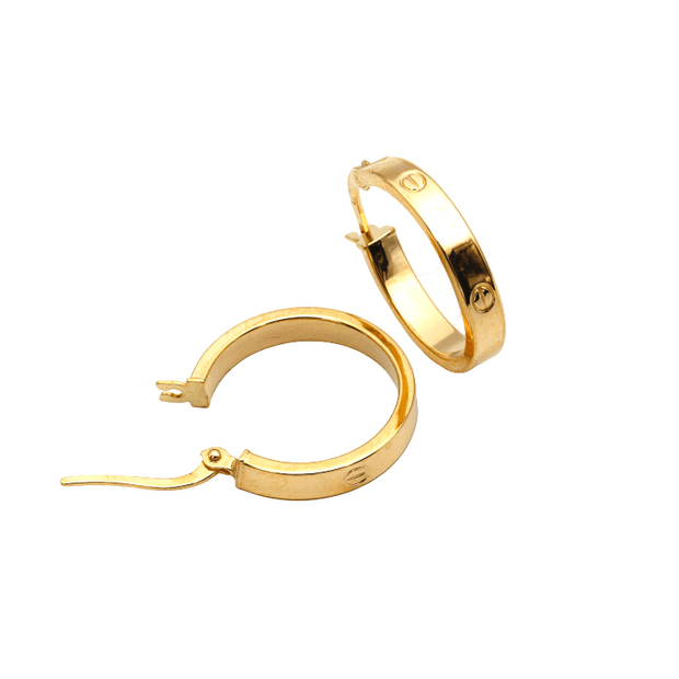 Luxury 18K Real Gold Medium Round Clip-On Earrings – Includes Gift Box