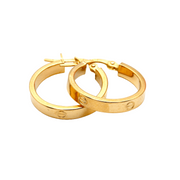 Luxury 18K Real Gold Medium Round Clip-On Earrings – Includes Gift Box