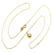 18K Real Gold Plain Teardrop Pendant Necklace – Minimalist Design