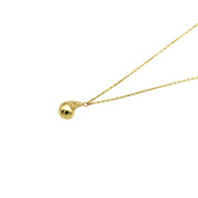 18K Real Gold Plain Teardrop Pendant Necklace – Minimalist Design