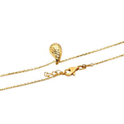 18K Real Gold Glittering Movable Oval Teardrop Necklace – Water Drop Design