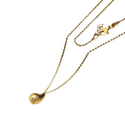 18K Real Gold Glittering Movable Oval Teardrop Necklace – Water Drop Design