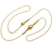 18K Real Gold Adjustable Necklace – 10 Beads with Teardrop Pendant