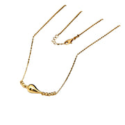 18K Real Gold Adjustable Necklace – 10 Beads with Teardrop Pendant