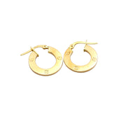 Luxury 18K Real Gold Clip-On Earrings – Timeless Round LOVE Design for Women