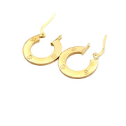 Luxury 18K Real Gold Clip-On Earrings – Timeless Round LOVE Design for Women